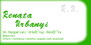 renata urbanyi business card